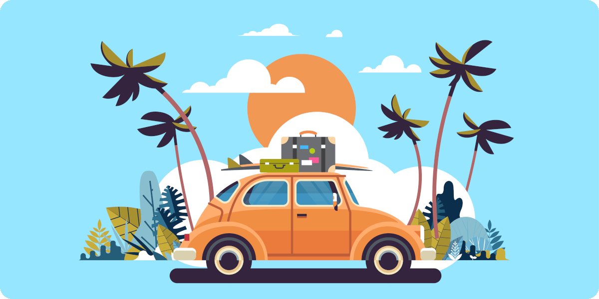 Auto mit Koffern Urlaub