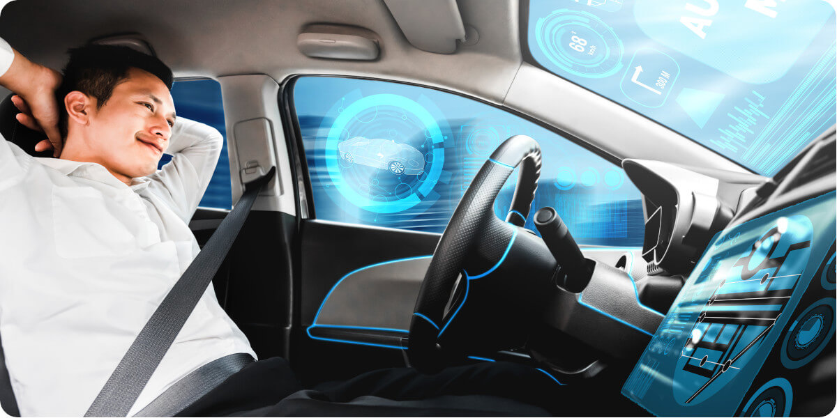 Selbstfahrendes Auto Cockpit