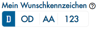 Wunschkennzeichenkombination